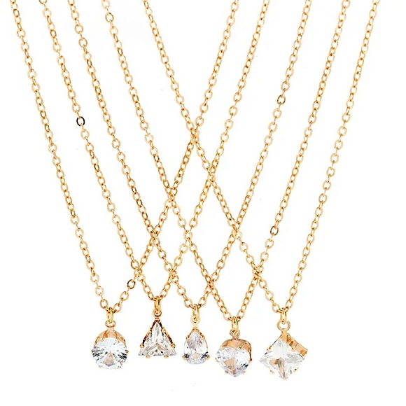 🔵𝟲𝟱%𝗢𝗙𝗙 𝗯𝘂𝗻𝗱𝗹𝗲𝘀 𝟯+🔵 NEW CZ 5 Delicate Necklaces Set - Picture 8 of 14